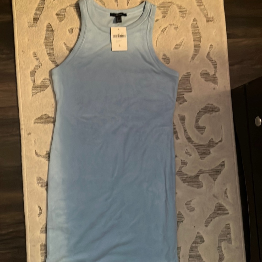 Blue knit dress